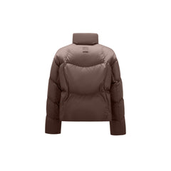 Women's Brown Stand Collar Quilted Puffer Jacket