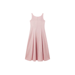 Women's Pink Square-Neck A-Line Sleeveless Dress