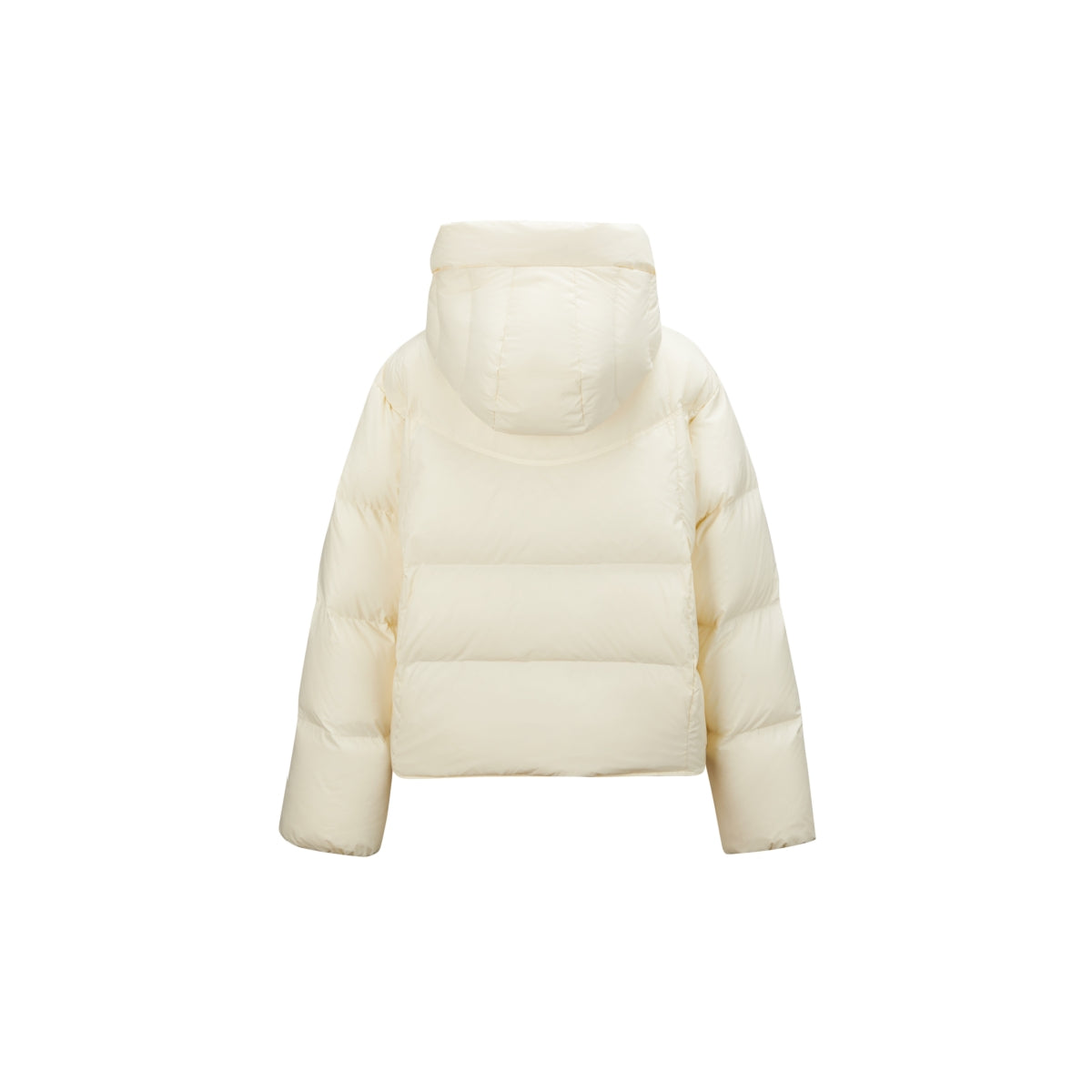 Women's Beige Quilted Hooded Puffer Jacket