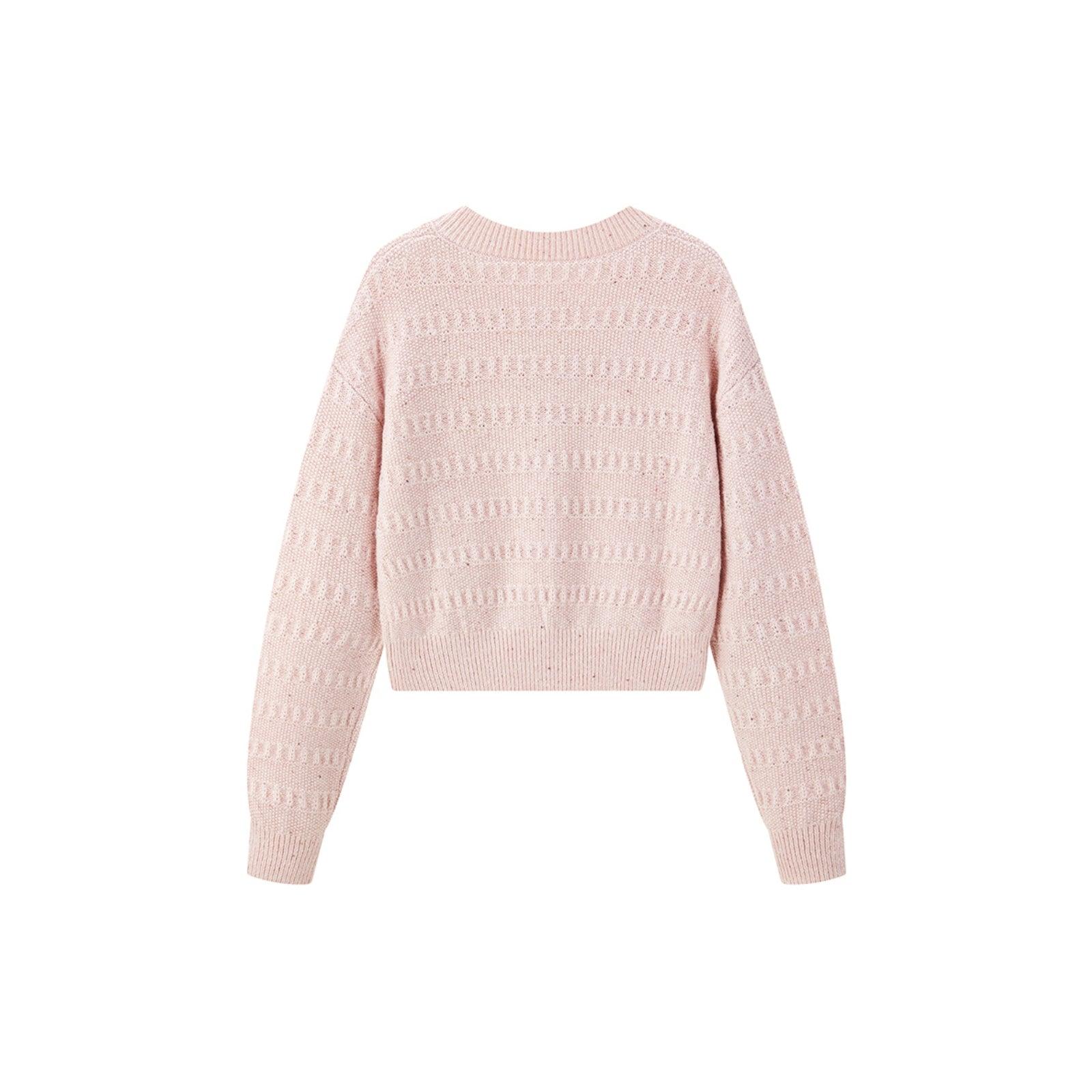 Women's Pink Cable Knit Cardigan