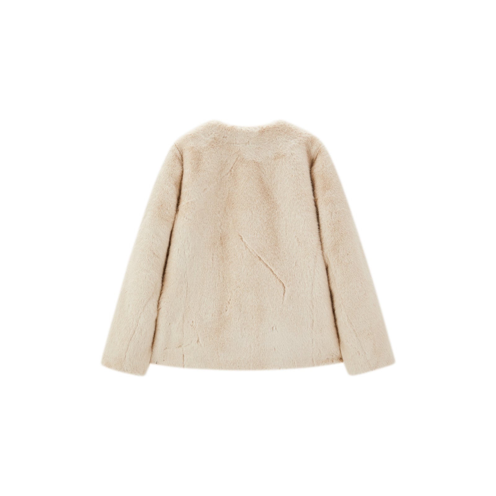 Women's Beige Faux Fur Coat