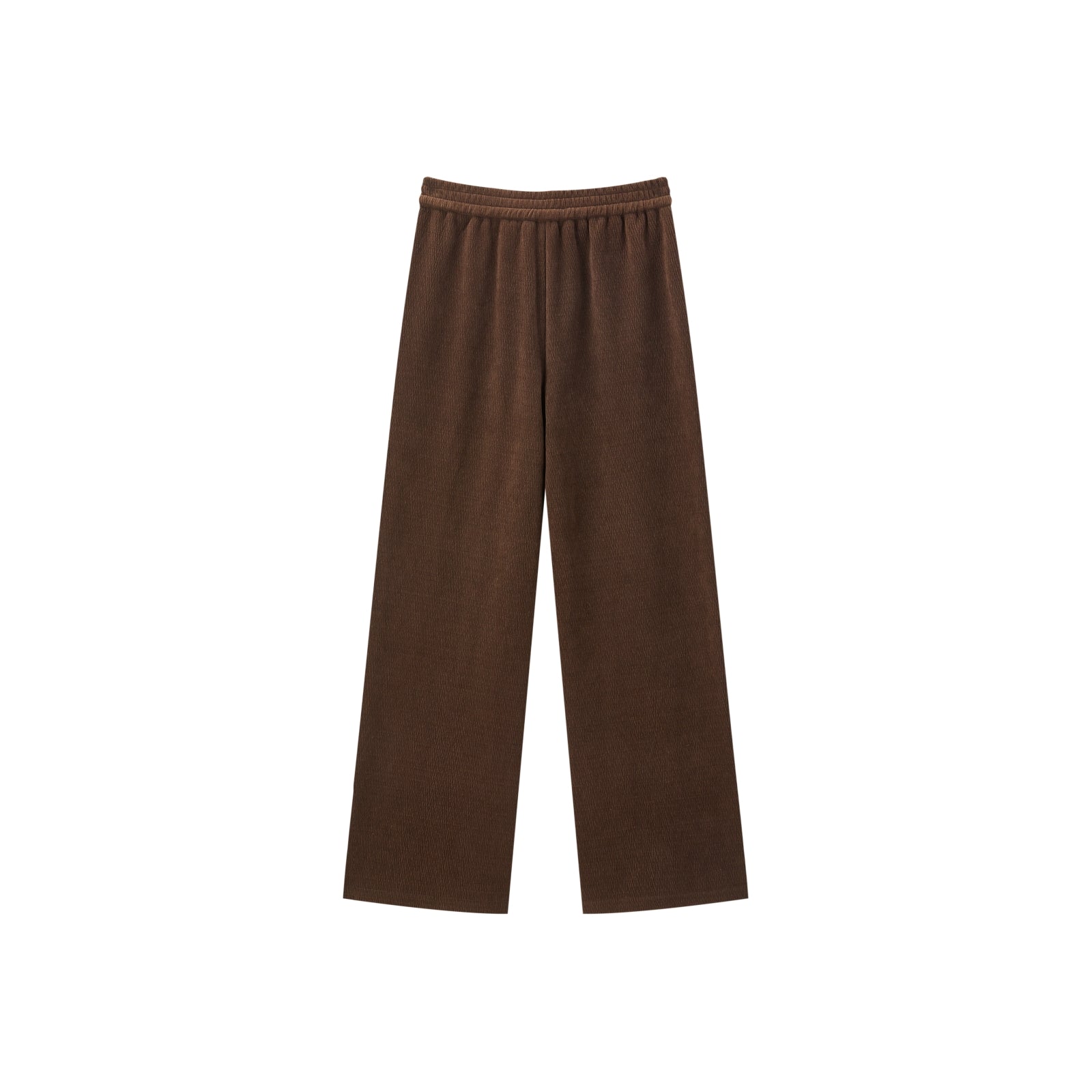 Women's Brown Textured Straight Pants