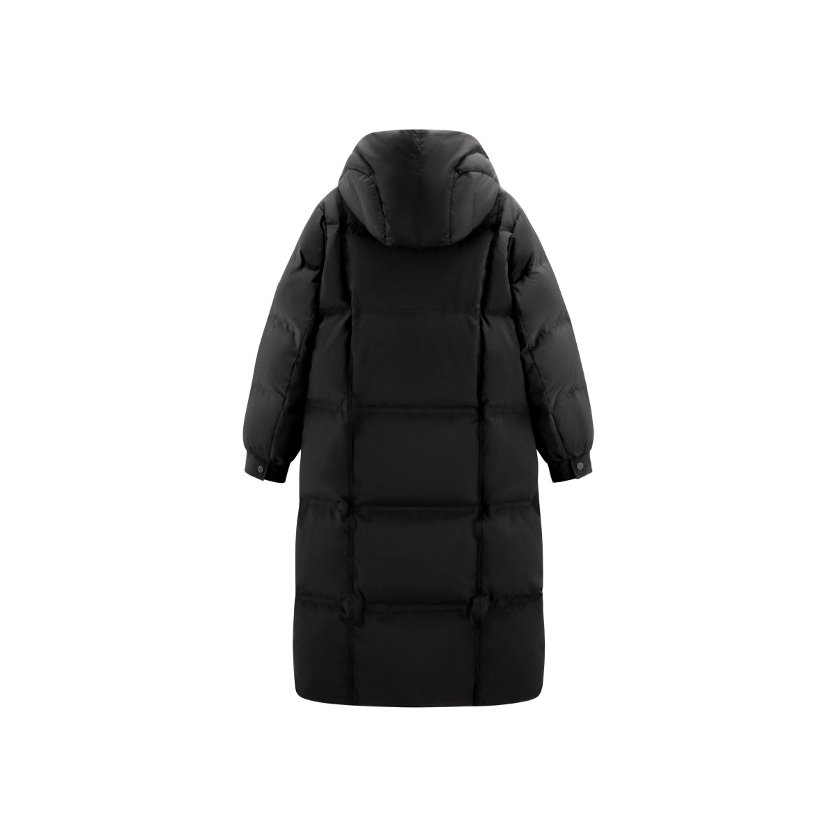 Women's Black Hooded Extra Long Warm Puffer Jacket