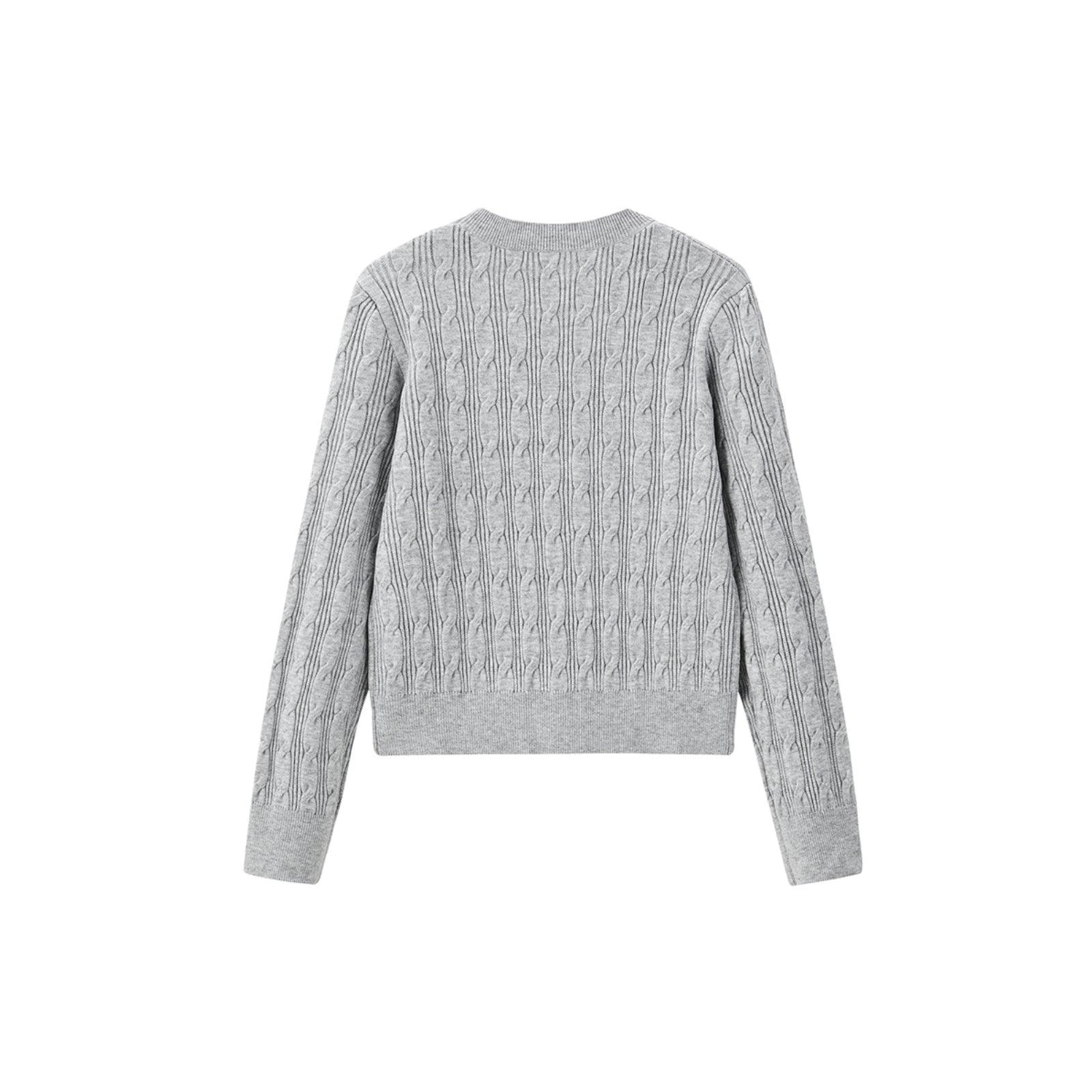 Women's Gray Cable Knit Pullover