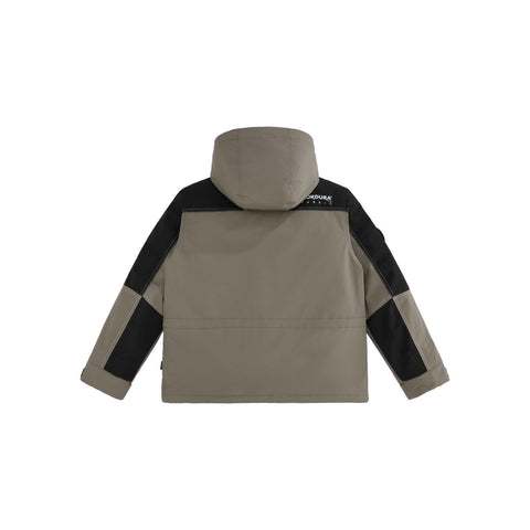 Men's CORDURA Contrast Color Goose Down Puffer Jacket Brown