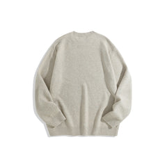 Men's Cream Embroideried Heart Pullover