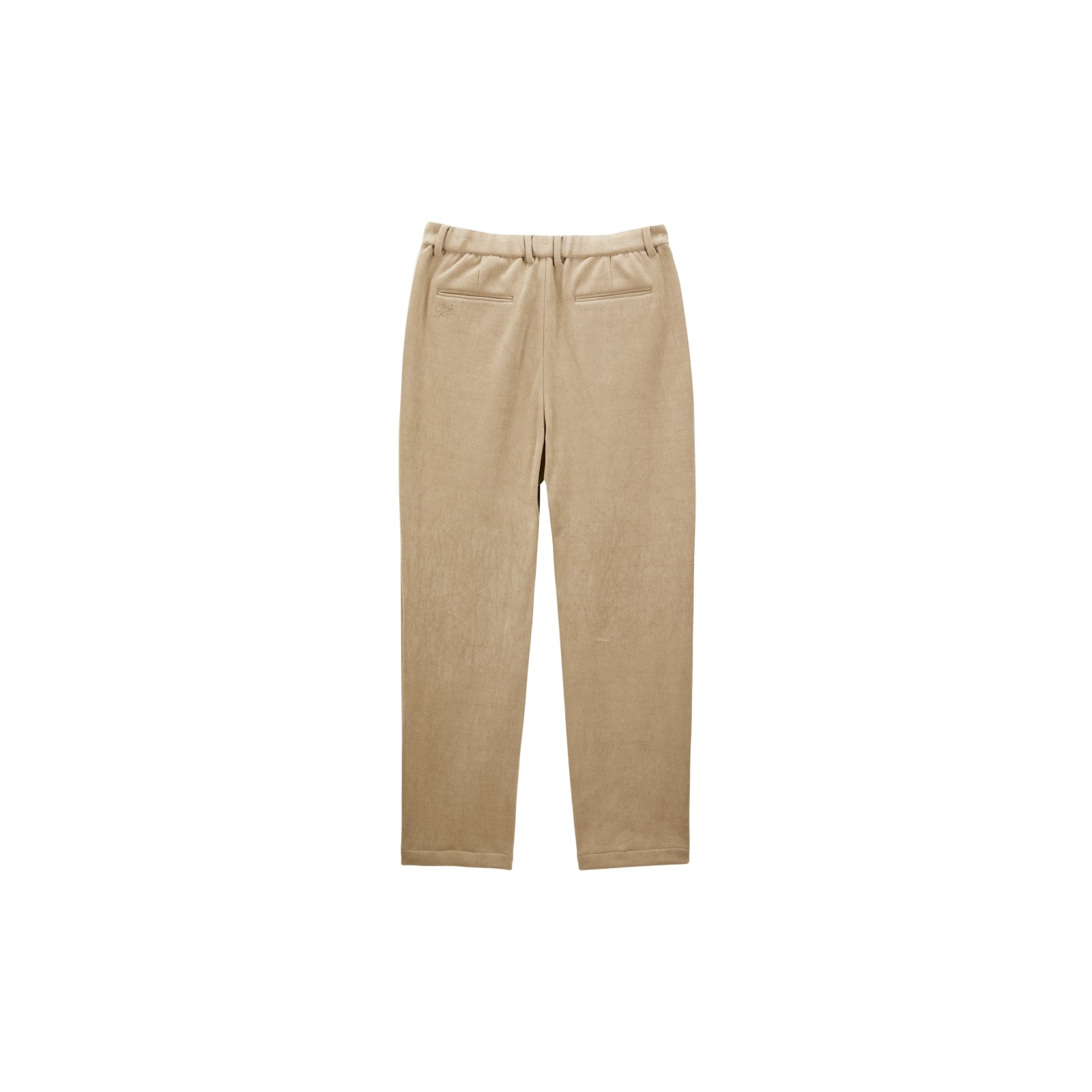 Men's Khaki Formal Textured Tapered Pants