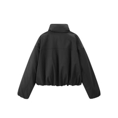 Women's Short Down Jacket with Ruched Hem