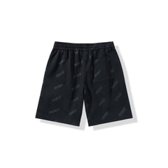 Men's Black Allover Letter Jacquard Shorts