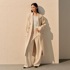 Women's Straight Double-faced Wool Coat