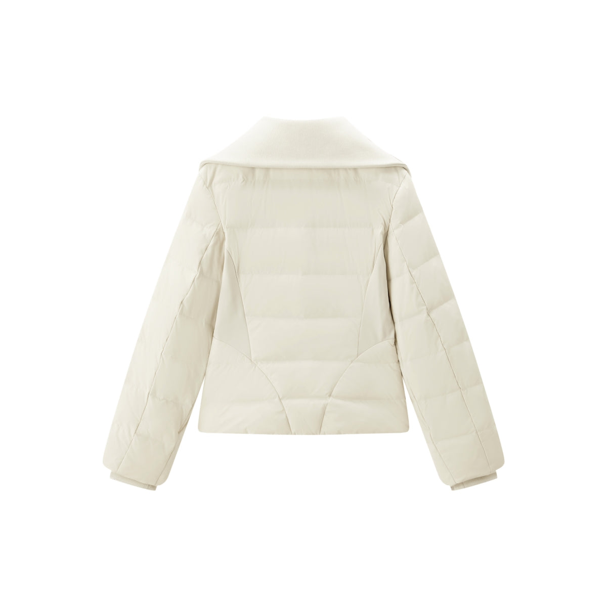 Women's Short Slim-Fit Down Jacket with Layered-Look Collar