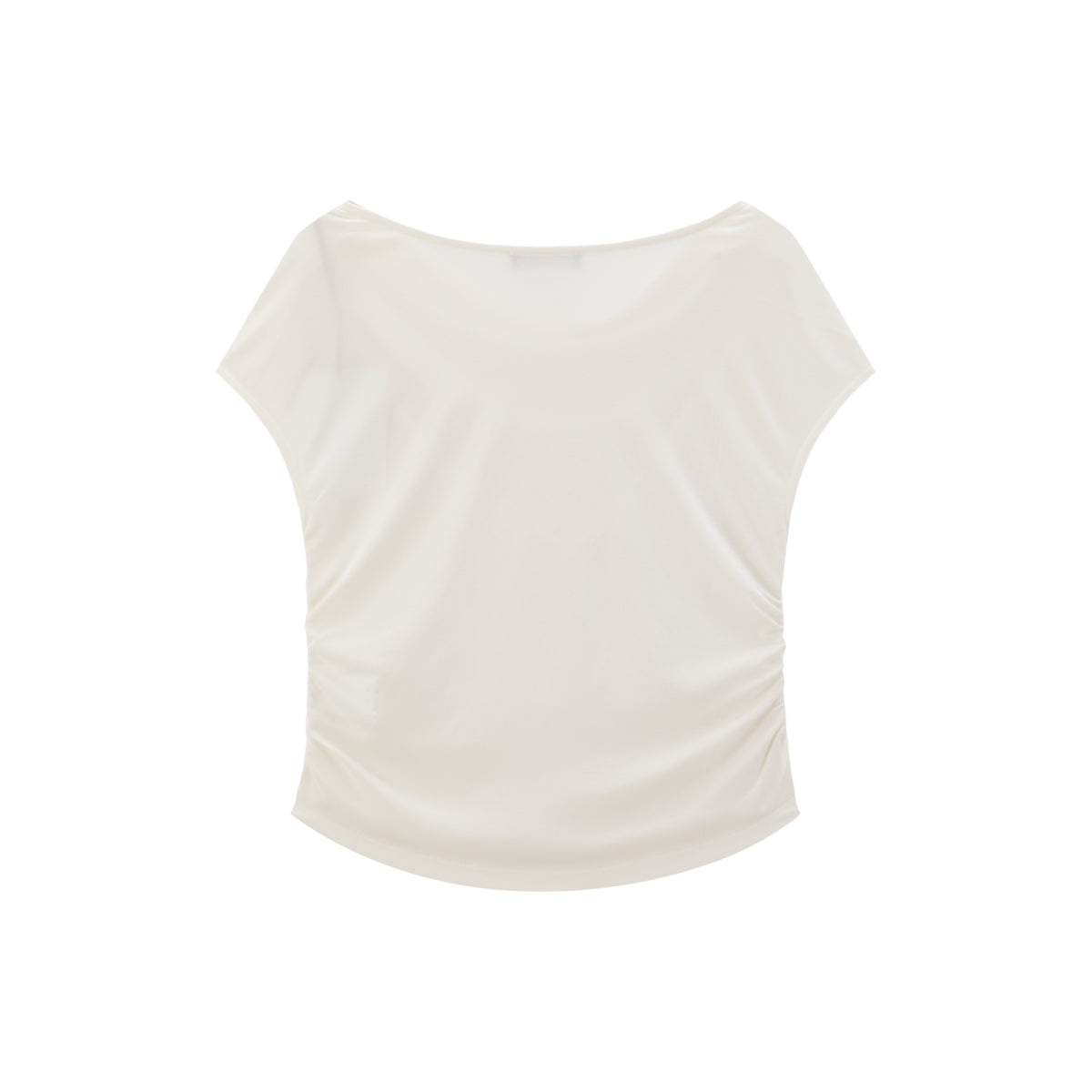 Women's Draped Neck Acetate Ruched T-Shirt