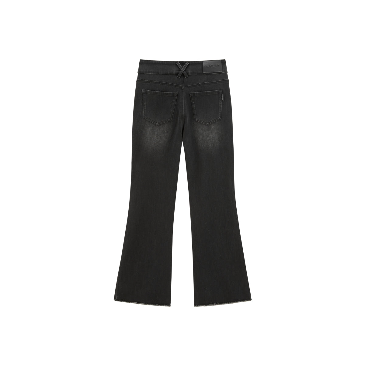 Women's High Waist Flared Pants With Raw Edge