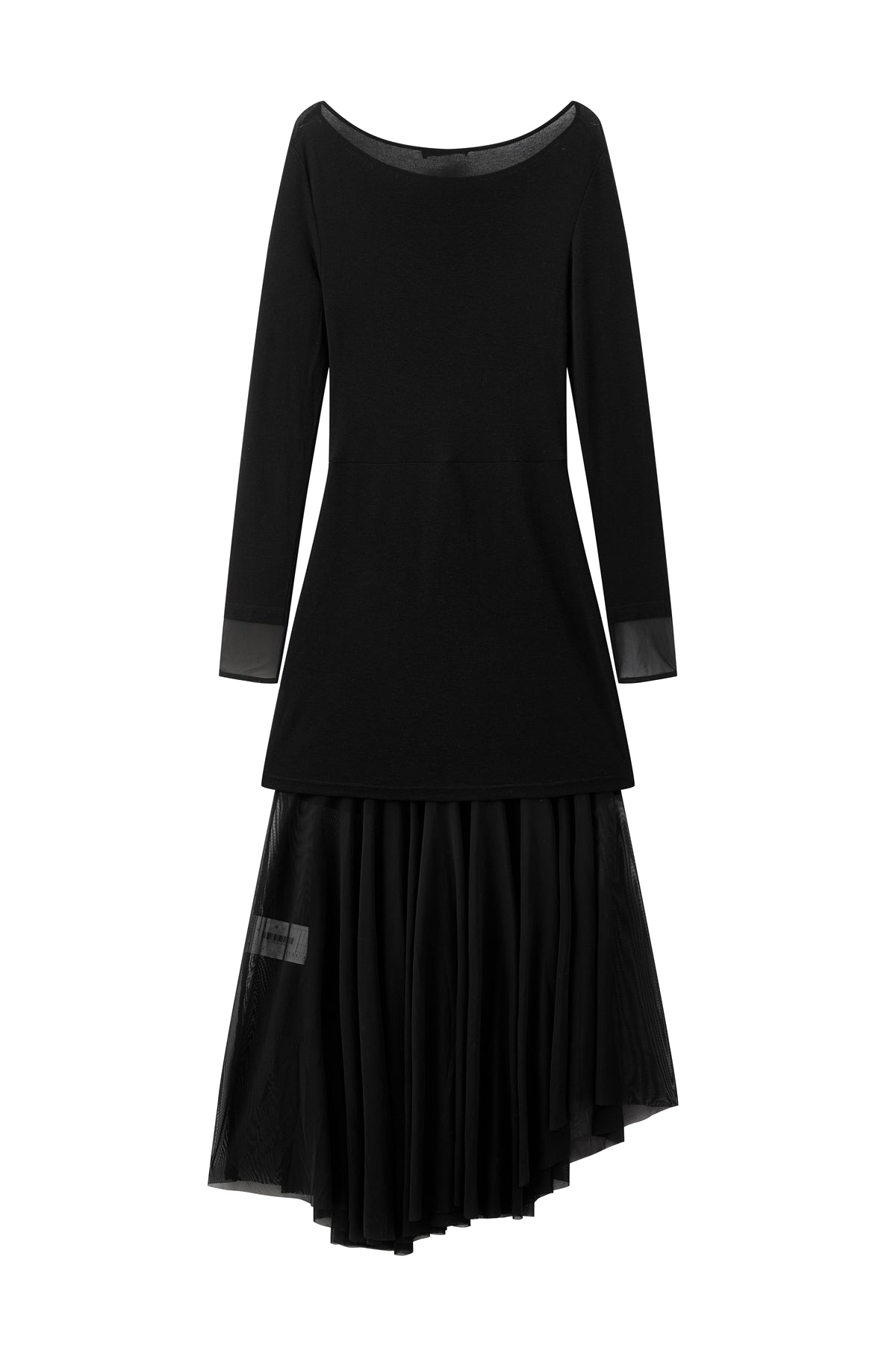 Women's Wool Blend Knit Dress with Mesh Panels