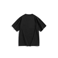 Men's Washed Distressed T-Shirt with Patchwork
