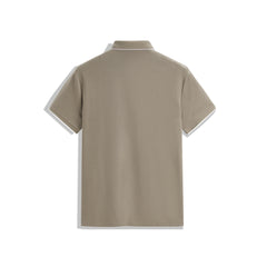 Men's Cooling Khaki Polo Shirt with Contrast Edges