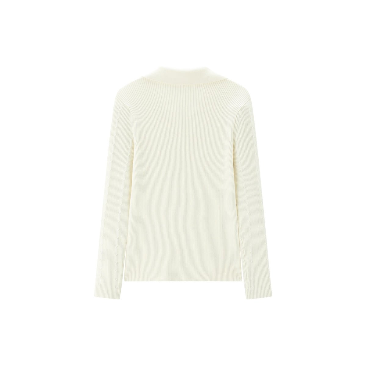 Women's Cable-Knit Collared Two-Way Zip Cardigan