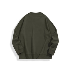 Men's Dark Green Heavyweight Dog Embroidery Sweatshirt
