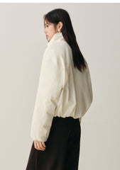 Women's Short Down Jacket with Ruched Hem