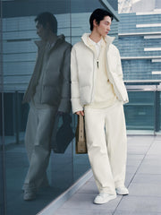 Men's Allover Letter Embossed Down Jacket