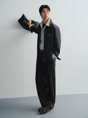 Men's Loose-Fit Faux Suede Jacket