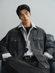 Men's Loose-Fit Faux Suede Jacket