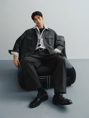 Men's Loose-Fit Faux Suede Jacket