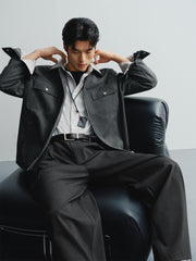 Men's Loose-Fit Faux Suede Jacket