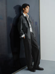 Men's Loose-Fit Faux Suede Jacket