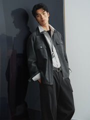 Men's Loose-Fit Faux Suede Jacket