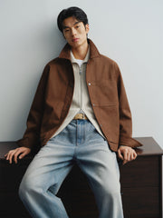Men's Textured Faux Suede Jacket