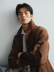 Men's Textured Faux Suede Jacket