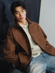 Men's Textured Faux Suede Jacket
