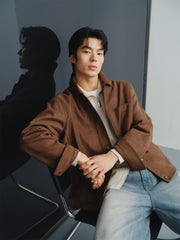 Men's Textured Faux Suede Jacket