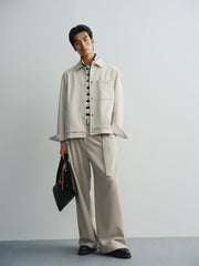 Men's Faux Suede Textured Jacquard Jacket