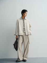 Men's Faux Suede Textured Jacquard Jacket