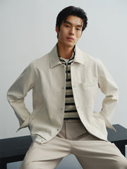 Men's Faux Suede Textured Jacquard Jacket