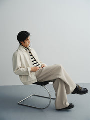 Men's Faux Suede Textured Jacquard Jacket