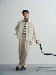 Men's Faux Suede Textured Jacquard Jacket