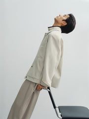 Men's Faux Suede Textured Jacquard Jacket