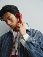 Men's Irregular Gradient-Print Denim Shirt
