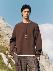 Men's Textured Waffle Knit Sweatshirt