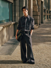 Men's Oil-Paint Gradient Textured Shirt