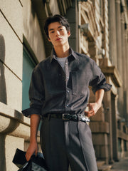 Men's Oil-Paint Gradient Textured Shirt