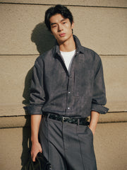 Men's Oil-Paint Gradient Textured Shirt