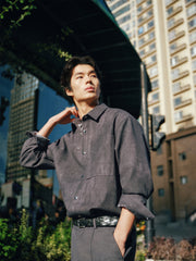 Men's Oil-Paint Gradient Textured Shirt