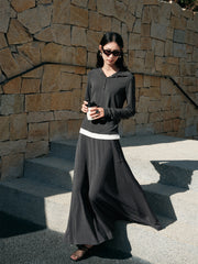 Women's Contrast Layered-Look Ruched Top