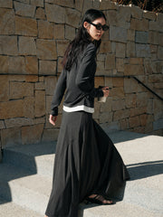 Women's High-Waist A-Line Maxi Skirt