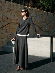 Women's Contrast Layered-Look Ruched Top