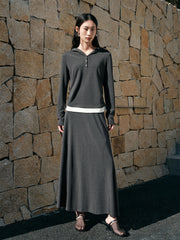 Women's High-Waist A-Line Maxi Skirt